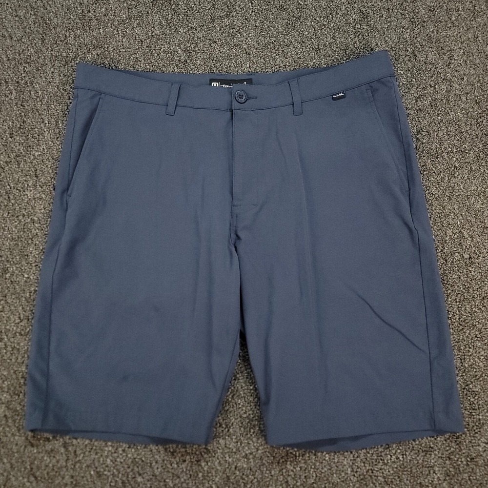Travis Mathew Shorts Mens 38 Blue Performance Stretch Golf El Dorado Wicking 10"